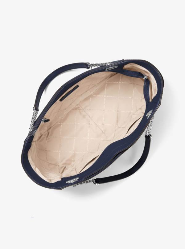 Damske Prenosná Taška Michael Kors Jet Set Large Saffiano Leather Námornícka Modrá - Kabelky Michael Kors Slevy | SQYTW-6703
